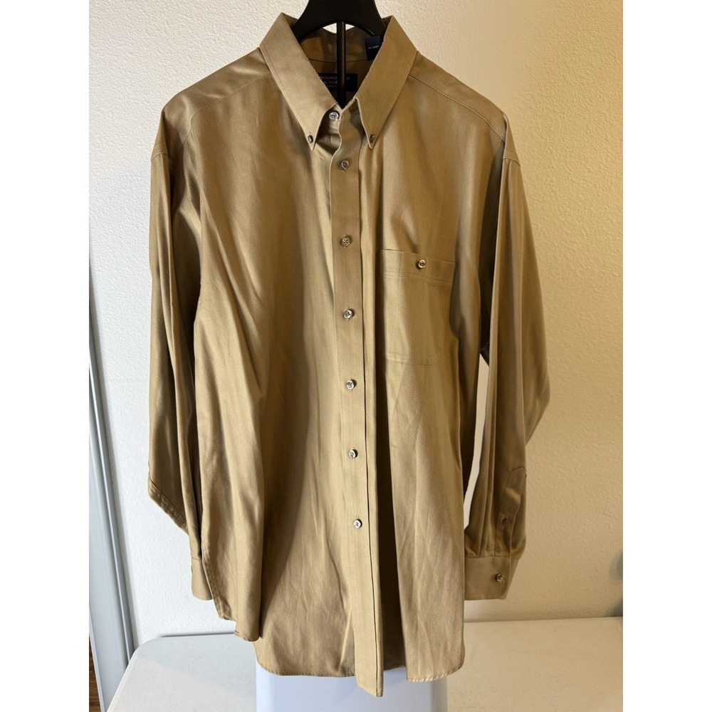 Roundtree & Yorke Men's Dress Shirt Easy Care Brown Size XL